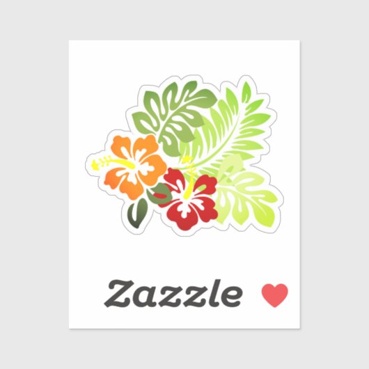 Sticker Impression hawaïenne (Feuille)