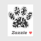 Sticker Impression Tribale de tatouage de chien (Feuille)