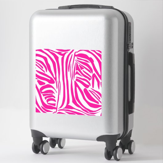 Sticker Impression zèbre rose (Sur valise)