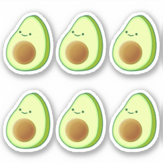 Sticker Imprimantes de dessin Avocado mignonnes (Devant)