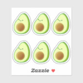 Sticker Imprimantes de dessin Avocado mignonnes (Feuille)