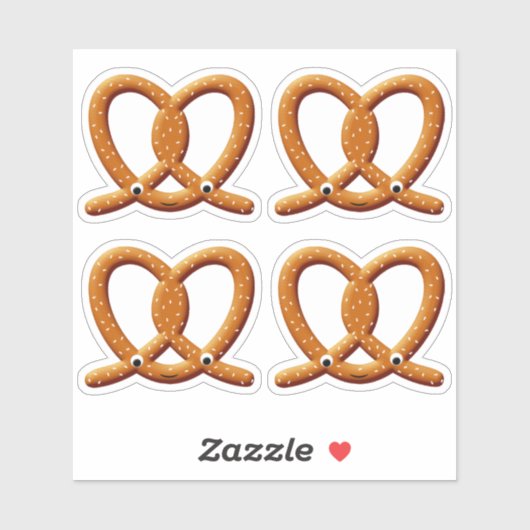 Sticker Imprimantes de dessin Cute Pretzel (Feuille)