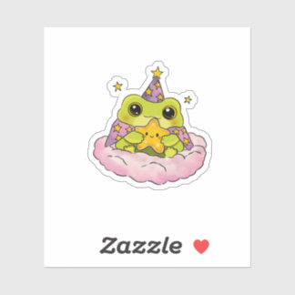 Sticker Imprimé d'art de sorcier grenouille cottagecore te