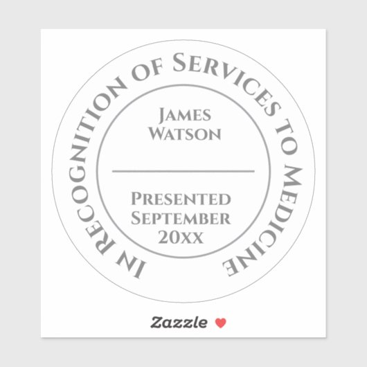 Sticker In Recognition of Services to Medicine (Feuille)