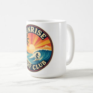 Sticker in stijl van het Sunrise Surf Club-badge Koffiemok