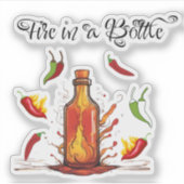 Sticker Incendie Dans Une Bouteille (Devant)