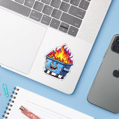 Sticker Incendie de dumping (Ordinateur portable avec iPhone)