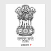 Sticker Inde Nationale Emblème Patriotique (Feuille)