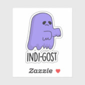 Sticker Indi-gost Funny Halloween Indigo Ghost Pun (Feuille)