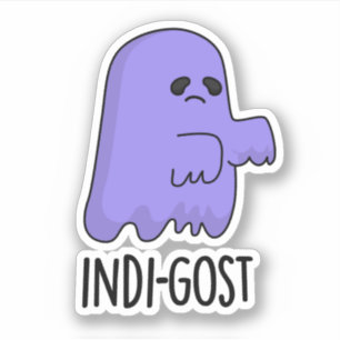 Sticker Indi-gost Funny Halloween Indigo Ghost Pun