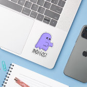 Sticker Indi-gost Funny Halloween Indigo Ghost Pun (Ordinateur portable avec iPhone)