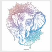 Sticker Indian Elephant Face (Feuille)