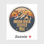 Sticker Indian River Estates, Floride (Feuille)
