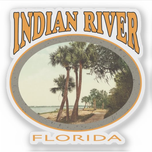 Sticker Indian River Florida avec image vintage (Devant)