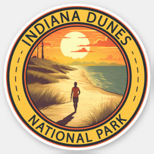 Sticker Indiana Dunes National Park Travel Art Vintage