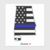 Sticker Indicateur Alabama de la ligne bleue mince (Feuille)