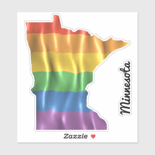 Sticker Indicateur arc-en-ciel Minnesota MN Plan d'état (Feuille)