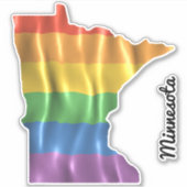 Sticker Indicateur arc-en-ciel Minnesota MN Plan d'état (Devant)