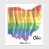 Sticker Indicateur Arc-en-ciel Ohio OH Plan de l'État (Feuille)