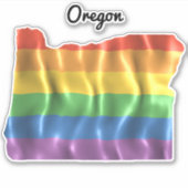 Sticker Indicateur Arc-en-ciel Oregon OU Plan d'État (Devant)