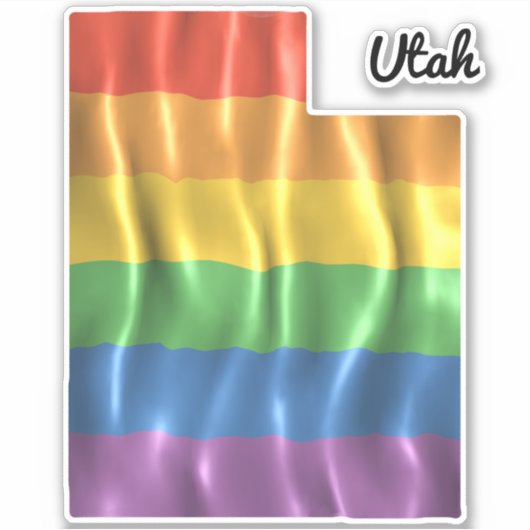 Sticker Indicateur Arc-en-ciel Utah UT (Devant)