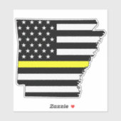 Sticker Indicateur Arkansas de ligne jaune mince (Feuille)