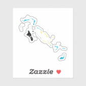 Sticker Indicateur Bahamas dans la carte pays (Feuille)