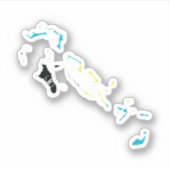 Sticker Indicateur Bahamas dans la carte pays (Devant)
