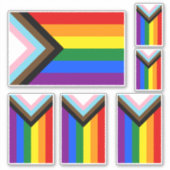Sticker Indicateur de fierté de progression LGBTQ+ (Devant)