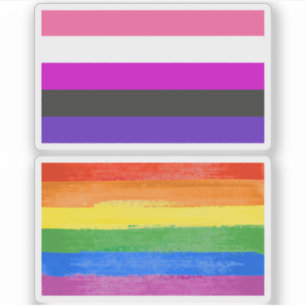 Sticker Indicateur de la fierté du fluide genderfluide