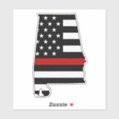 Sticker Indicateur de la ligne rouge mince Alabama (Feuille)