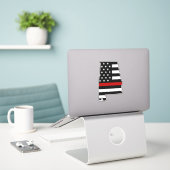 Sticker Indicateur de la ligne rouge mince Alabama (Ordinateur portable sur le bureau)