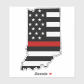 Sticker Indicateur de la ligne rouge mince Indiana (Feuille)