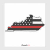 Sticker Indicateur de la ligne rouge mince Kentucky (Feuille)