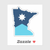 Sticker Indicateur de l'État du Minnesota North Star (Feuille)