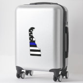 Sticker Indicateur de ligne bleue mince Delaware (Sur valise)