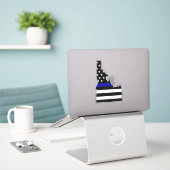 Sticker Indicateur de ligne bleue mince Idaho (Ordinateur portable sur le bureau)