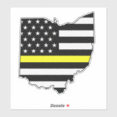 Sticker Indicateur de ligne jaune mince Ohio (Feuille)