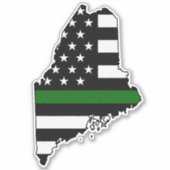 Sticker Indicateur de ligne verte mince Maine (Devant)