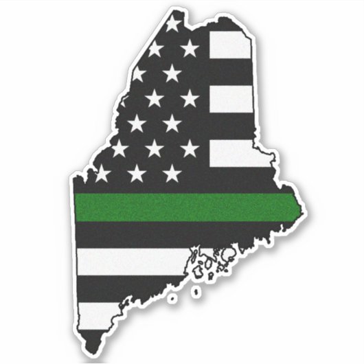 Sticker Indicateur de ligne verte mince Maine (Devant)