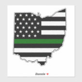 Sticker Indicateur de ligne verte mince Ohio (Feuille)