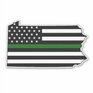 Sticker Indicateur de ligne verte mince Pennsylvanie