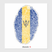 Sticker Indicateur d'empreintes digitales de la Barbade (Feuille)