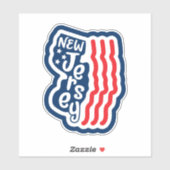 Sticker Indicateur d'état du New Jersey (Feuille)