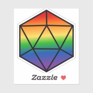 Sticker Indicateur géométrique D20 Rainbow Pride