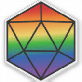 Sticker Indicateur géométrique D20 Rainbow Pride (Devant)