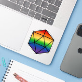 Sticker Indicateur géométrique D20 Rainbow Pride (Ordinateur portable avec iPhone)