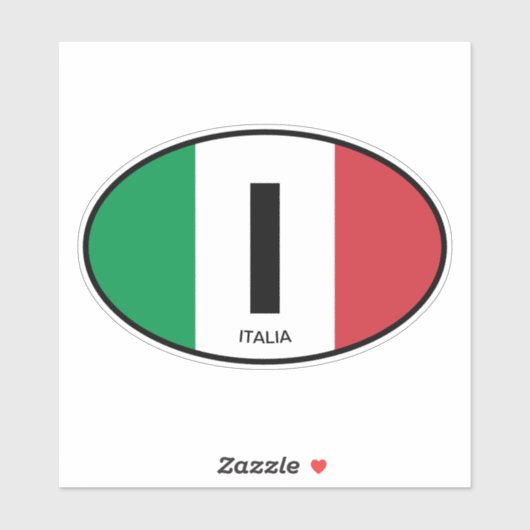Sticker Indicateur italien code pays oval vinyle autocolla (Feuille)
