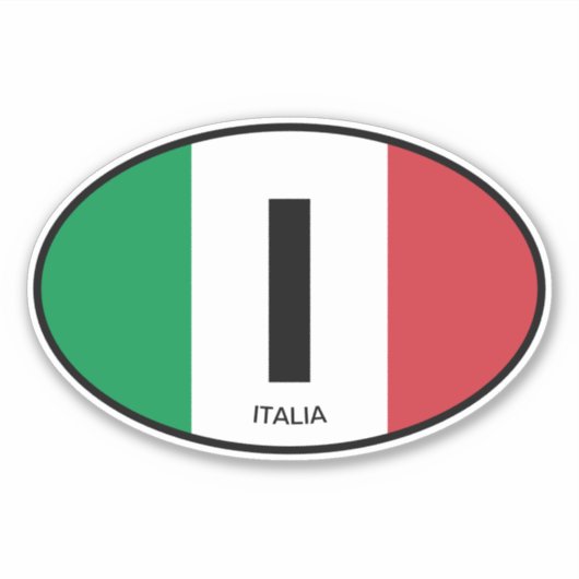 Sticker Indicateur italien code pays oval vinyle autocolla (Devant)