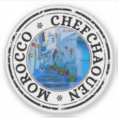 Sticker Indicateur rond marocain chefchaouen Seal (Devant)